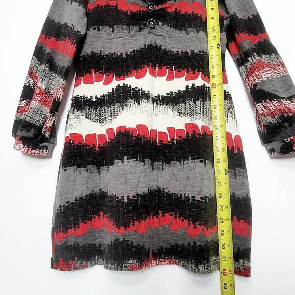 Aryeh Long Sleeve Tunic Sweater Dress Abstract Print Boho Festival Indie Size L - Picture 5 of 7